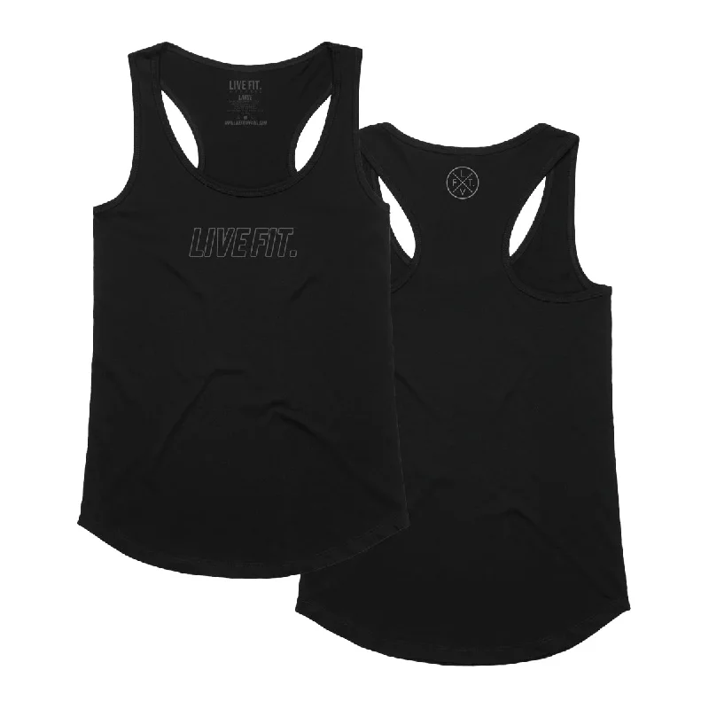 Women's Sleeveless Ribbed Tank Tops for a Trendy LookRoutine Racerback Tank - Black
