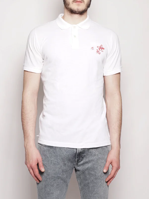 Geo - print polo shirt for a contemporary stylePolo con Stampa Bianco