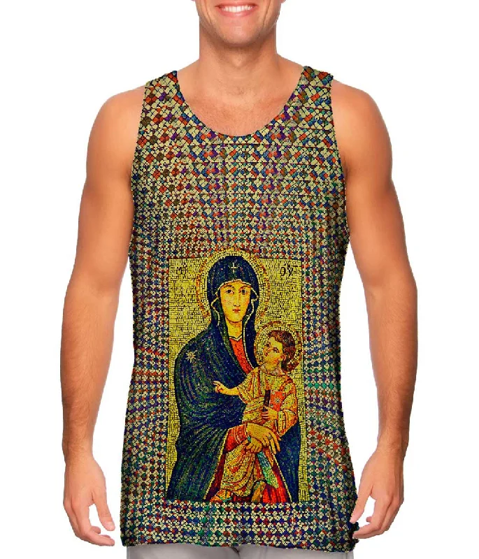 Plunge Neck Women's Seamless Tank Tops for a Smooth Fit"Salus Populi Romani Mosaic"
