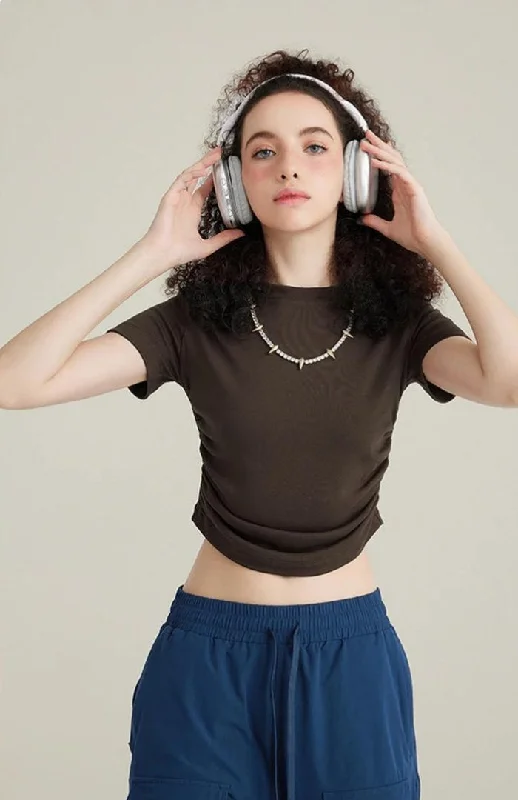 Side Ruched Crop Top