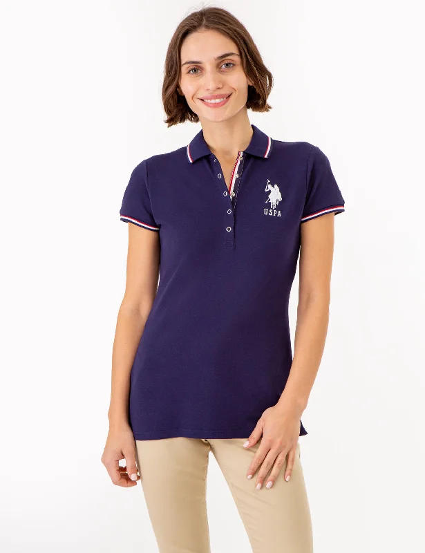 Antibacterial polo shirt for fitness enthusiastsSIGNATURE STRIPE PLACKET POLO SHIRT