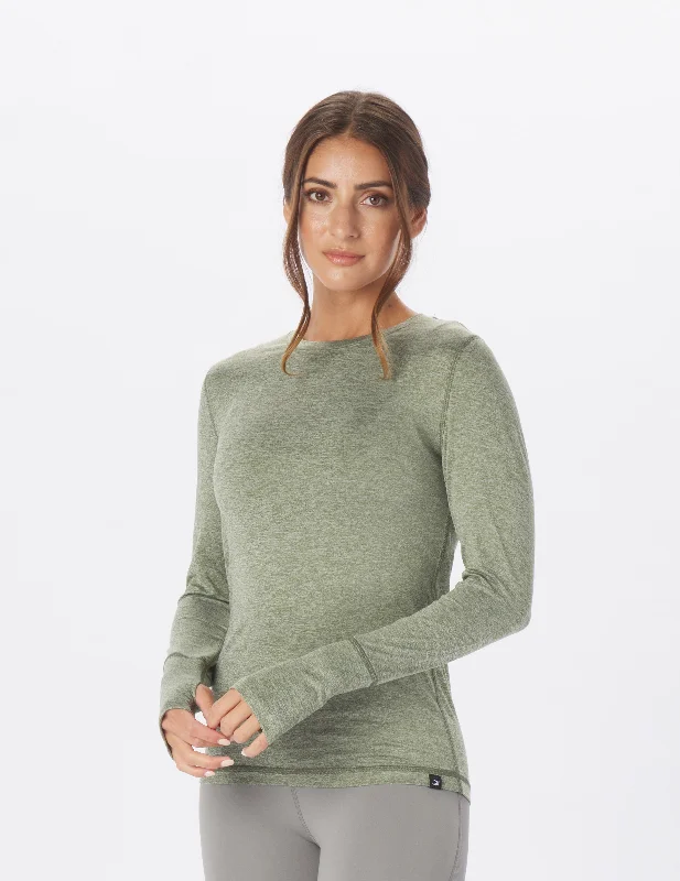 Metallic Accent Women Long Sleeve Top for a Glamorous LookSimplicity Long Sleeve: Chive Heather Metallic Accent Women Long Sleeve Top for a Glamorous LookSimplicity Long Sleeve: Chive Heather