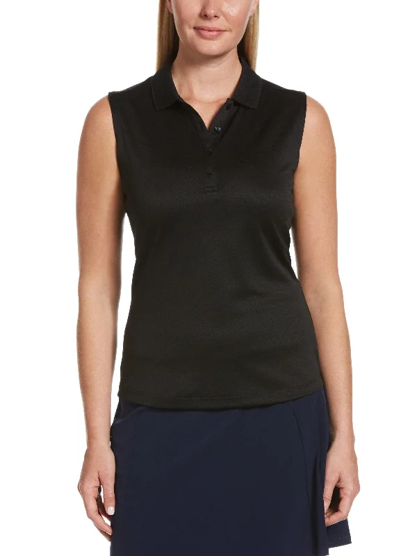Floral print short - sleeve polo shirt for a feminine lookWomens Opti Dri™ Sleeveless Polo Floral print short - sleeve polo shirt for a feminine lookWomens Opti Dri™ Sleeveless Polo