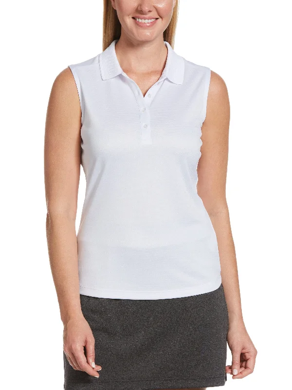 Ruffled cuffs polo shirt for a more elegant touchWomens Opti Dri™ Sleeveless Polo