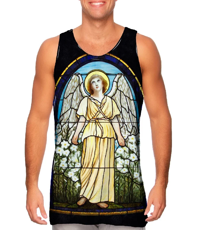 Women's Sleeveless Ribbed Tank Tops for a Trendy Look"Stained Glass Angel"