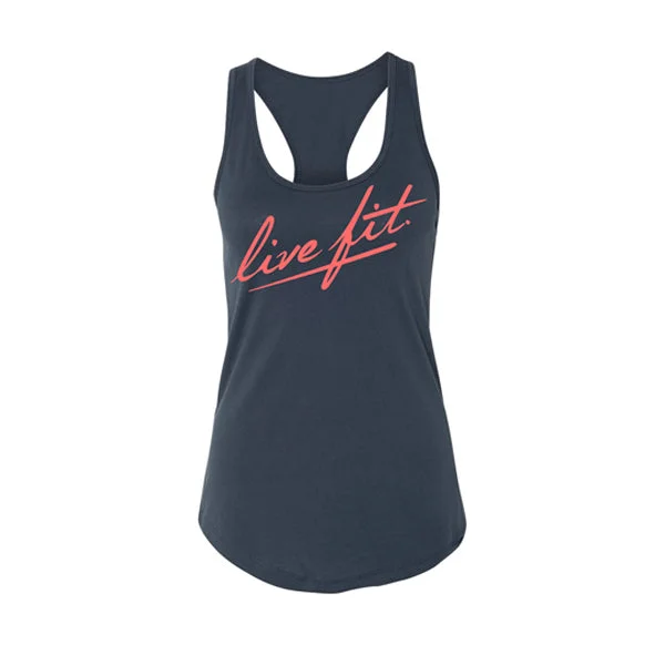 Halter Neck Women's Modal Blend Tank Tops for ComfortStrike Racer Back Tank - Navy