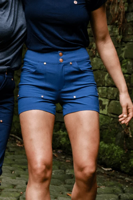 Embroidered Women Shorts with Intricate DesignsTrek Shorts - Steel Blue