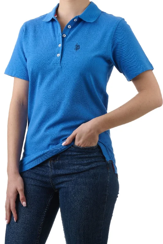 Sleeveless polo shirt for hot summer daysU.S. Polo Assn. Ladies Signature plain polo shirt - Blue Sleeveless polo shirt for hot summer daysU.S. Polo Assn. Ladies Signature plain polo shirt - Blue