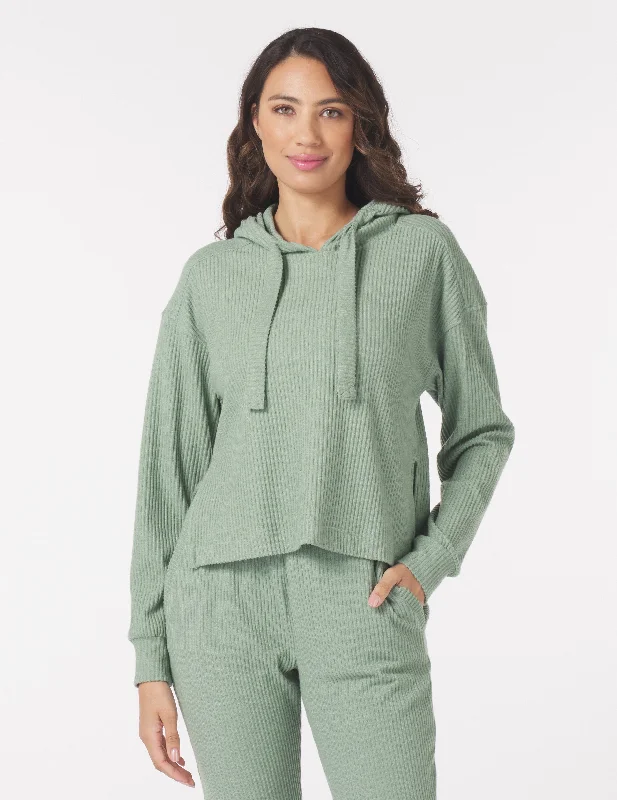 Printed Graphic Women Long Sleeve Top with a Bold StatementValley Hoodie: Sage