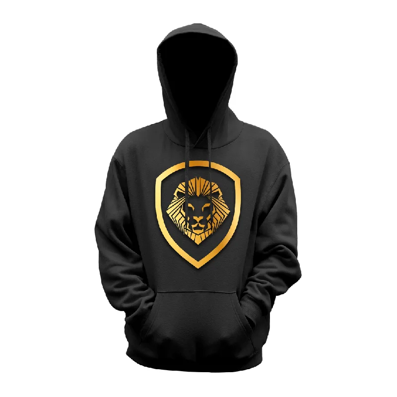 Valuetainment Lion Shield Pullover Performance Hoodie Black