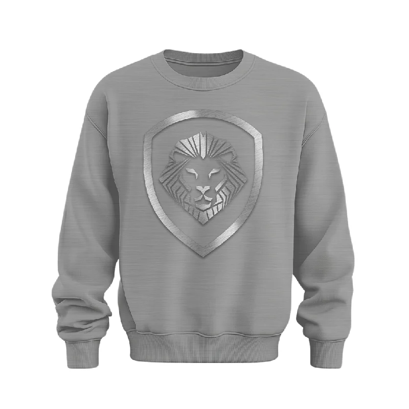 Valuetainment Grey Raised Print Performance Crewneck Sweatshirt