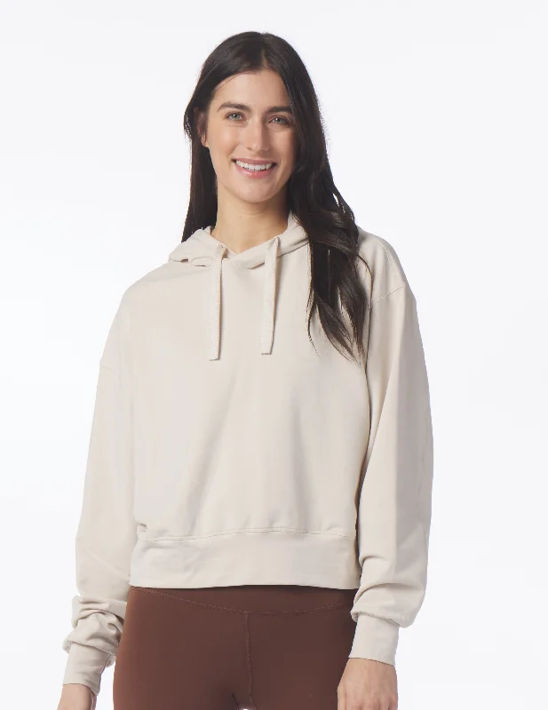 Wrap - Style Women Long Sleeve Top for a Versatile FitVintage Oversized Cropped Hoodie: Oatmilk Wrap - Style Women Long Sleeve Top for a Versatile FitVintage Oversized Cropped Hoodie: Oatmilk