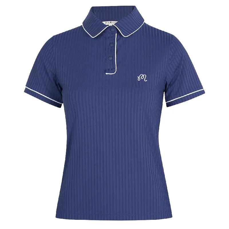 Zip - off sleeves polo shirt for changing weather conditionsWomens Anna Polo Navy/White - W24 Zip - off sleeves polo shirt for changing weather conditionsWomens Anna Polo Navy/White - W24