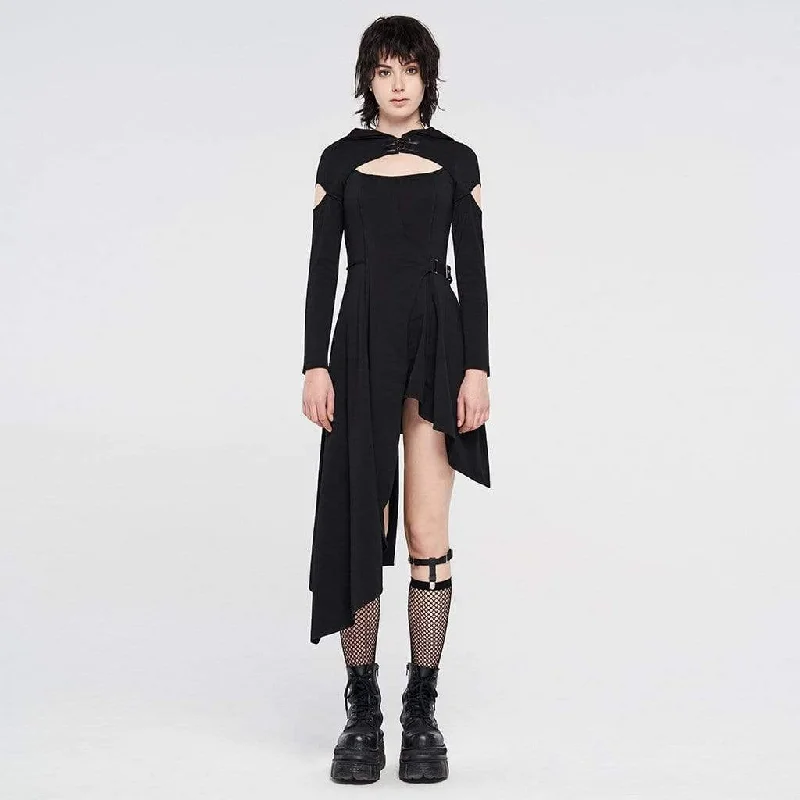 Thermal Women Long Sleeve Top for Extra Warmth in WinterWomen's Gothic Cutout Hooded Irregular Dresses With Buckles Thermal Women Long Sleeve Top for Extra Warmth in WinterWomen's Gothic Cutout Hooded Irregular Dresses With Buckles