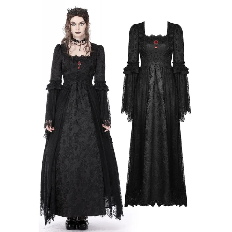 Puffer - Sleeve Women Long Sleeve Top for a Fashion - Forward LookWomen's Gothic Floral Embroidered Lace Splice Wedding Dress Puffer - Sleeve Women Long Sleeve Top for a Fashion - Forward LookWomen's Gothic Floral Embroidered Lace Splice Wedding Dress