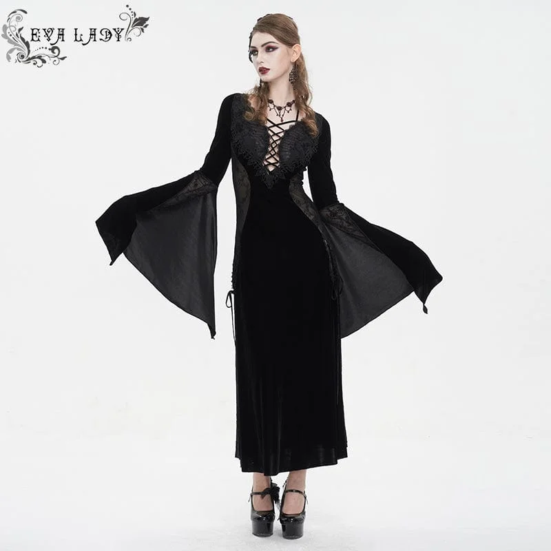 Plaid Women Long Sleeve Top for a Preppy VibeWomen's Gothic Plunging Mesh Splice Velvet Wedding Dress Plaid Women Long Sleeve Top for a Preppy VibeWomen's Gothic Plunging Mesh Splice Velvet Wedding Dress