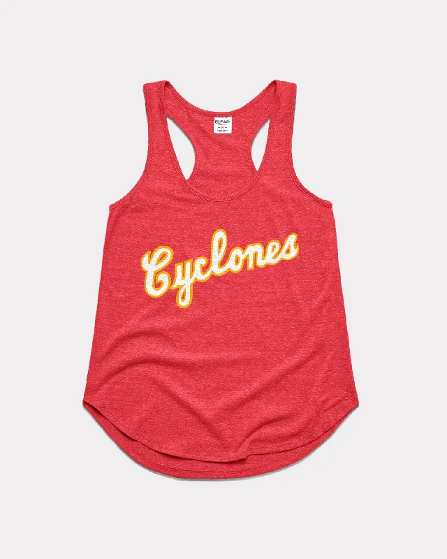 Plus Size Women's Puff - Sleeve Tank Tops in Pastel HuesWomen's Iowa State Cyclones Script Red Racerback Tank Plus Size Women's Puff - Sleeve Tank Tops in Pastel HuesWomen's Iowa State Cyclones Script Red Racerback Tank