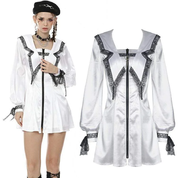 Cropped Women Long Sleeve Top to Pair with High - Waisted BottomsWomen's JK Lapel Shirt Dresses
