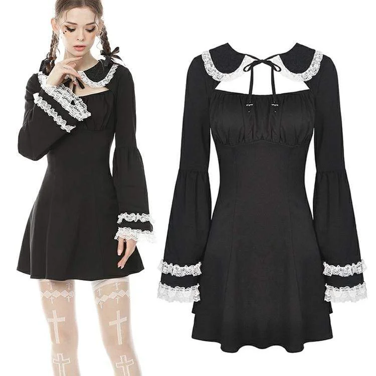 Button - Down Women Long Sleeve Top for a Classic StyleWomen's Vintage Gothic Puff Sleeves Black Little Dresses Maid Dresses Button - Down Women Long Sleeve Top for a Classic StyleWomen's Vintage Gothic Puff Sleeves Black Little Dresses Maid Dresses