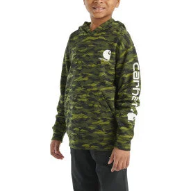 Youth Boys Long Sleeve Camo Graphic Sweatshirt - Green Camo