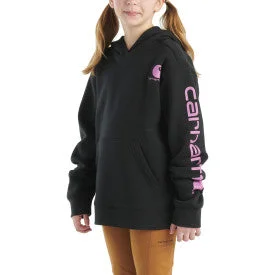 Youth Girls Long-Sleeve Graphic Sweatshirt - Caviar Black