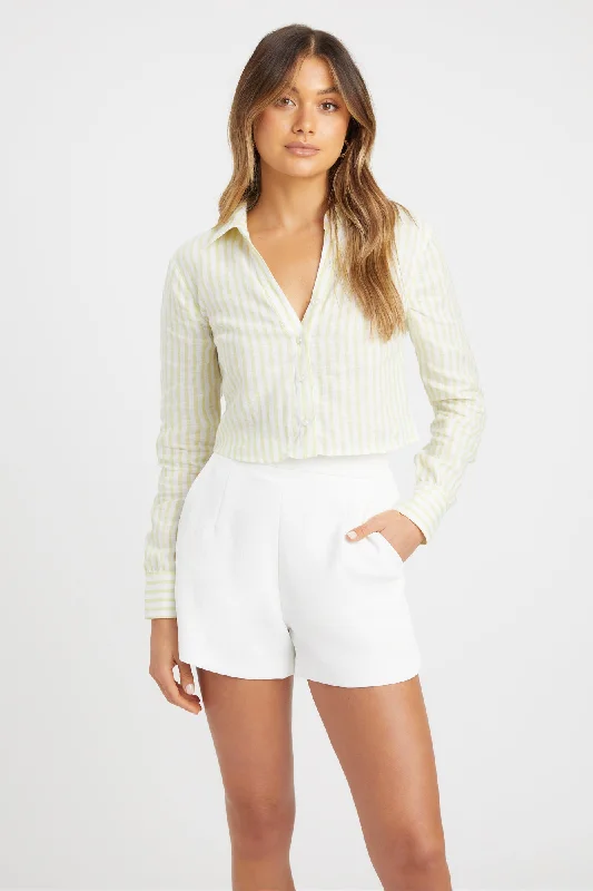 Striped Women's Crop Top in Navy and White for a Nautical and Timeless StyleZoe Open Back Shirt Striped Women's Crop Top in Navy and White for a Nautical and Timeless StyleZoe Open Back Shirt