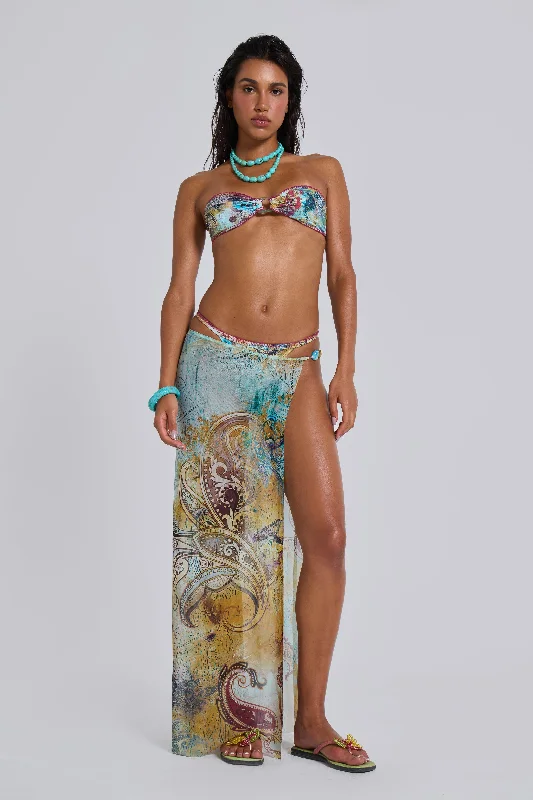 Minimalist - designed cover ups for a sleek and simple beach appearanceDaria Mesh Maxi Sarong Skirt With Beaded Trim Minimalist - designed cover ups for a sleek and simple beach appearanceDaria Mesh Maxi Sarong Skirt With Beaded Trim