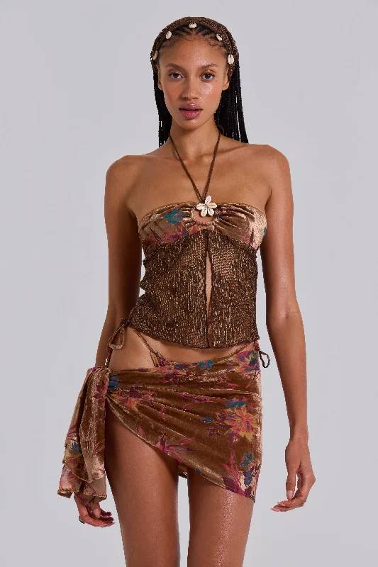 Metallic - thread cover ups for a sparkly beachside eventEliana Devore Crochet Bandeau Top in Cedar Metallic - thread cover ups for a sparkly beachside eventEliana Devore Crochet Bandeau Top in Cedar
