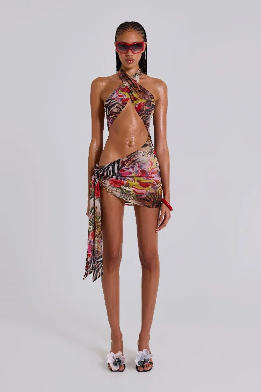 Mini - length cover ups for a more daring and youthful beach styleGina Asymmetric Knotted Mini Dress Mini - length cover ups for a more daring and youthful beach styleGina Asymmetric Knotted Mini Dress