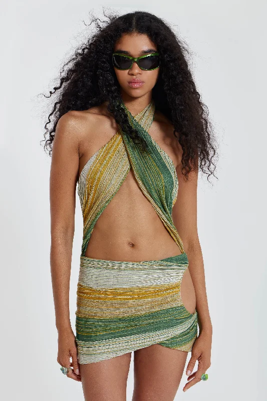Long - sleeved cover ups for added sun protection and warmthAvani Halterneck Wrap Over Mini Dress Long - sleeved cover ups for added sun protection and warmthAvani Halterneck Wrap Over Mini Dress