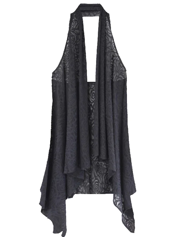 Round - neck cover ups for a classic and simple lookRose Lace Backless Beach Cover Up Vest Round - neck cover ups for a classic and simple lookRose Lace Backless Beach Cover Up Vest
