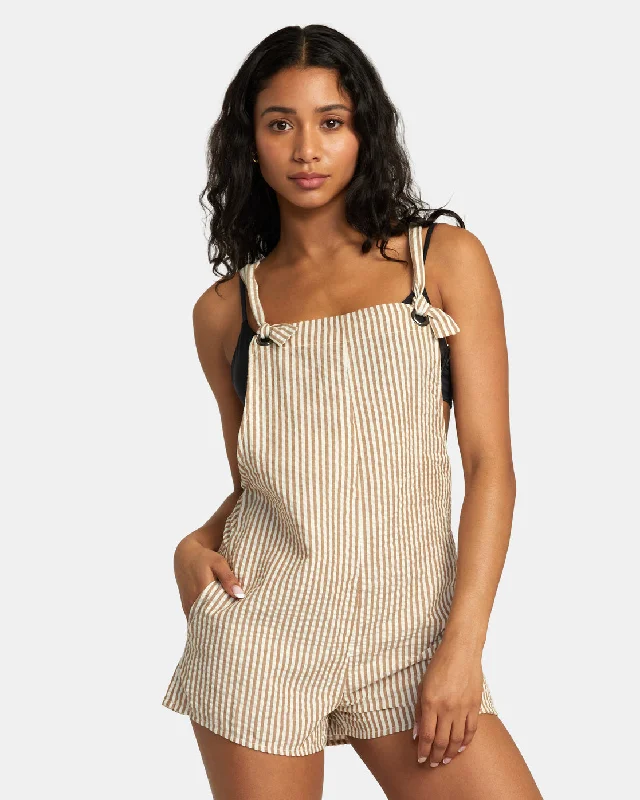 Ruffled - hem cover ups for a cute and feminine lookStandard Romper - Workwear Brown