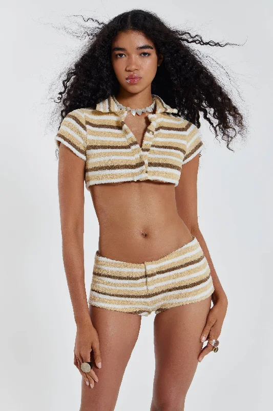 Beach - themed embroidery cover ups for a unique and personalized touchThalia Towelling Crop Top